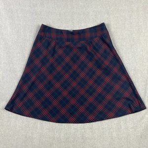 Zac & Rachel Skirt Women Size 8 Plaid Navy Red‎ A-Line Stretch Side Zip